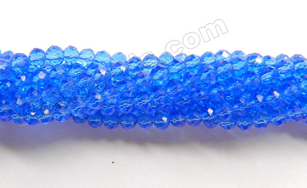 Royal Blue Crystal Quartz  -  Small Faceted Rondel