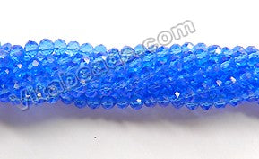 Royal Blue Crystal Quartz  -  Small Faceted Rondel