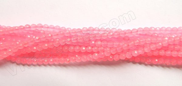 Hot Pink Jade  -  Small Faceted Round  15"