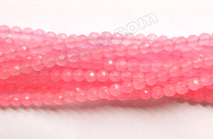 Hot Pink Jade  -  Small Faceted Round  15"