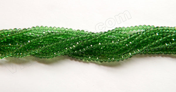 Green Crystal Quartz  -  Small Faceted Rondel  15"