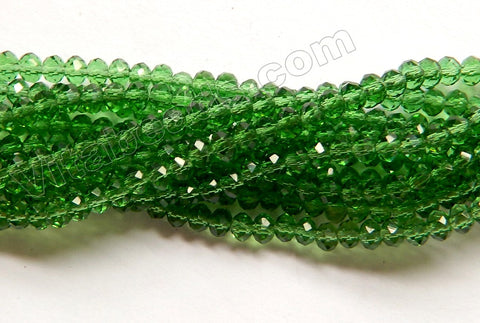 Green Crystal Quartz  -  Small Faceted Rondel  15"