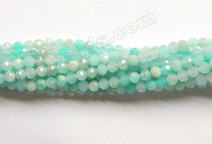 Multi Amazonite A  -  Small Faceted Round Beads  16"