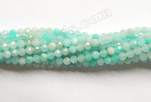 Multi Amazonite A  -  Small Faceted Round Beads  16"