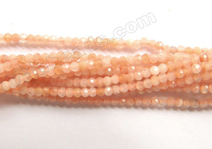 Pink Moonstone Natural A  -  Small Faceted Rondel  15"