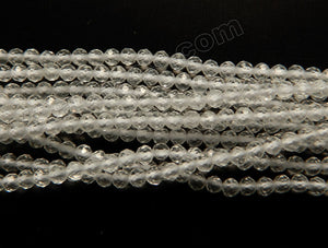 Clear Crystal Natural AAA  -  Small Faceted Round  16"