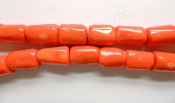 Orange Bamboo Coral   -  Free Form Tube Nuggets  15"