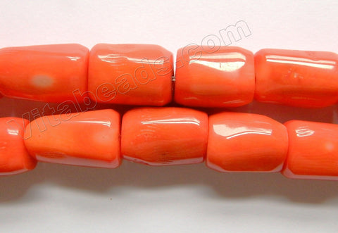 Orange Bamboo Coral   -  Free Form Tube Nuggets  15"