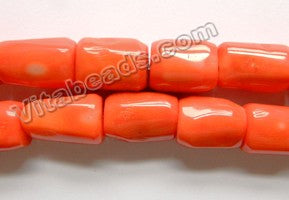 Orange Bamboo Coral   -  Free Form Tube Nuggets  15"