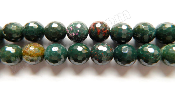 Blood Stone AA  -  Faceted Round  15"