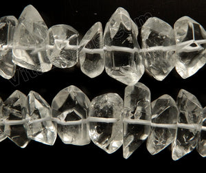 Clear Crystal Natural AA  -  Center Drilled 6 Side Point Prisms  16"