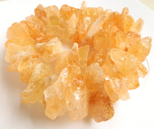 Citrine Natural AAA  -  Graduated Center Drilled Rough Nuggets  16"