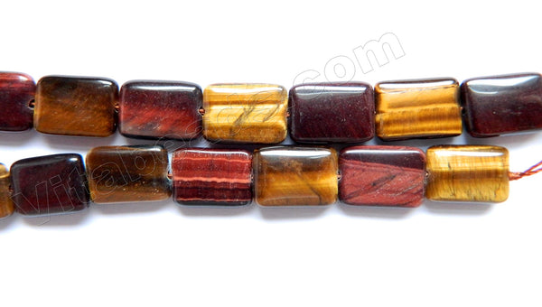 Red &. Yellow Tiger Eye  -  Puff Rectangles 16"