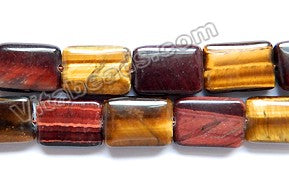 Red &. Yellow Tiger Eye  -  Puff Rectangles 16"