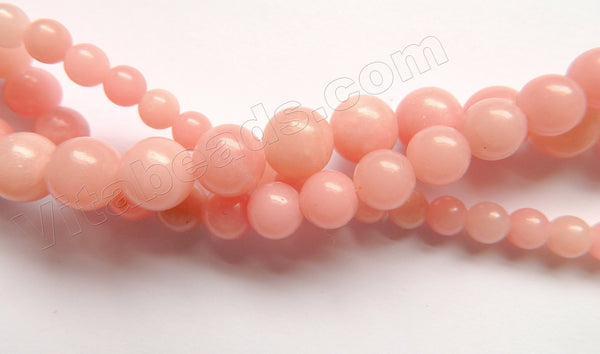 Pink Opal Solid AA  -  Smooth Round Beads  15"