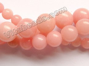 Pink Opal Solid AA  -  Smooth Round Beads  15"