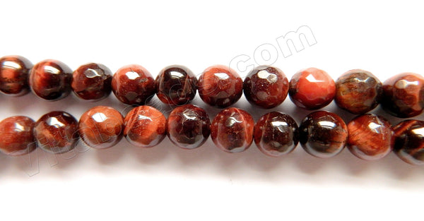 Red Tiger Eye  -  Faceted Round  16"