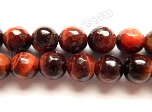 Red Tiger Eye  -  Faceted Round  16"