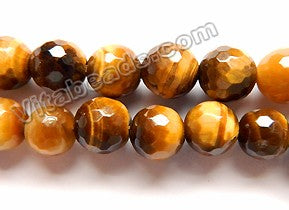 Tiger Eye  -  128 cut Faceted Round  16"