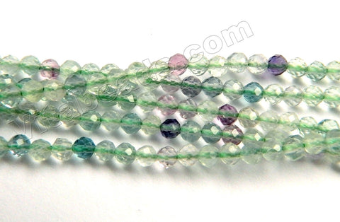 Fluorite Natural AA  -  Small Faceted Round  16"