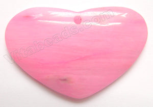 Smooth Pendant  -  Flat Heart    Pink Fuchsia Agate
