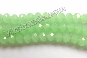Light Green Chalcedony Quartz  -  Faceted Rondel  16"