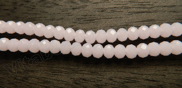 Pink Chalcedony Qtz  -  Faceted Rondel   16"