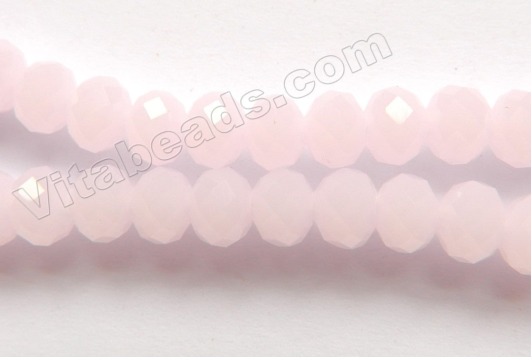 Pink Chalcedony Qtz  -  Faceted Rondel   16"