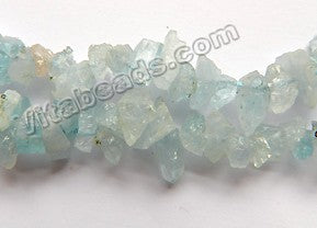 Rough Aquamarine Natural   -  Rough Nugget Chips  16"