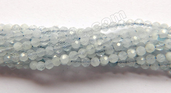 Aquamarine Natural A  -  Small Faceted Round  15"