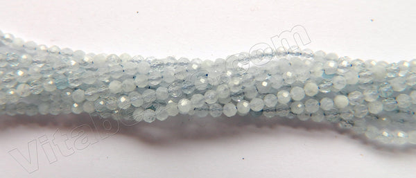 Aquamarine Natural A  -  Small Faceted Round  15"