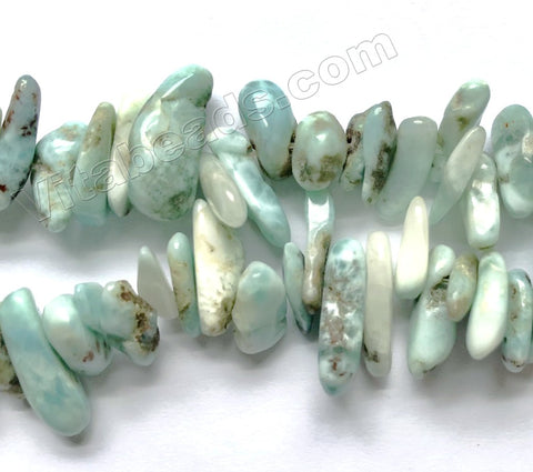 Blue Larimar Opal (Natural)  -  Long Chips 16"