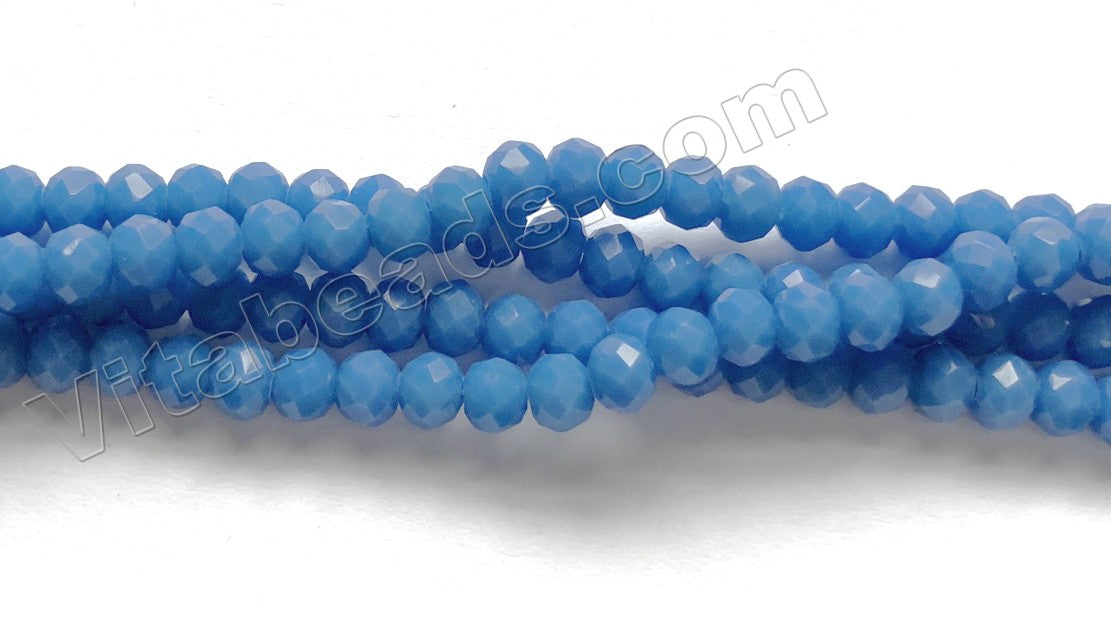 Bright Sky Blue Quartz  -  Faceted Rondel  19"