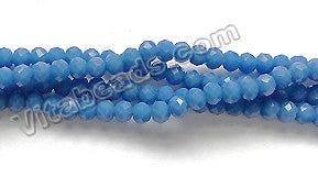 Bright Sky Blue Quartz  -  Faceted Rondel  19"