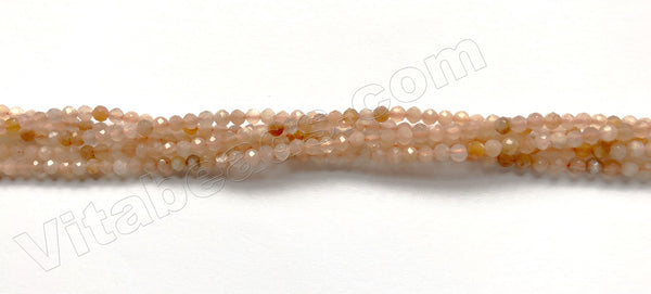 Pink Moonstone Natural A  -  Small Faceted Round  15"