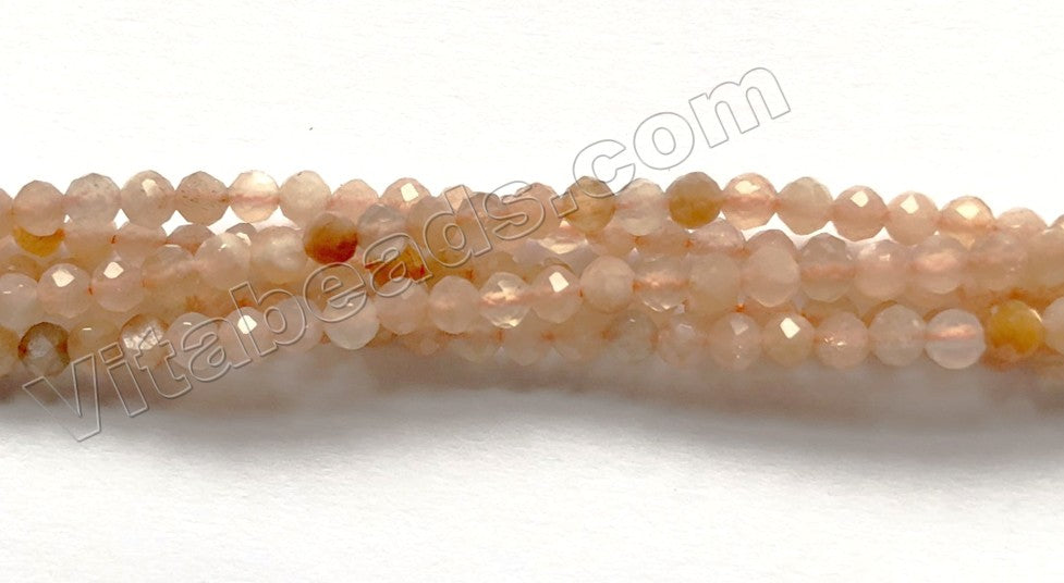 Pink Moonstone Natural A  -  Small Faceted Round  15"