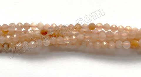 Pink Moonstone Natural A  -  Small Faceted Round  15"