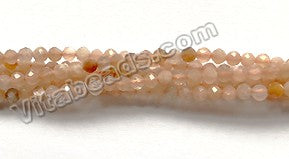 Pink Moonstone Natural A  -  Small Faceted Round  15"