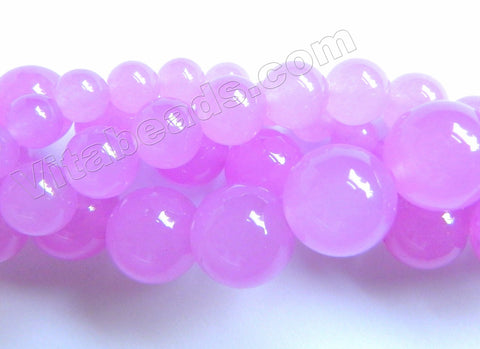 Rose Purple Fuchsia Malay Jade  -  Round Beads  16"