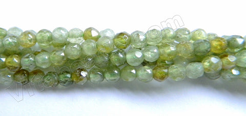 Green Garnet  -  Small Faceted Round  16"