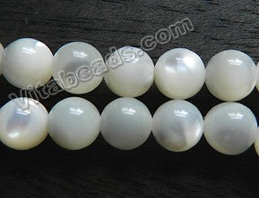 Mother of Pearl (Cream White) AAA Top Shell  -  Smooth Round