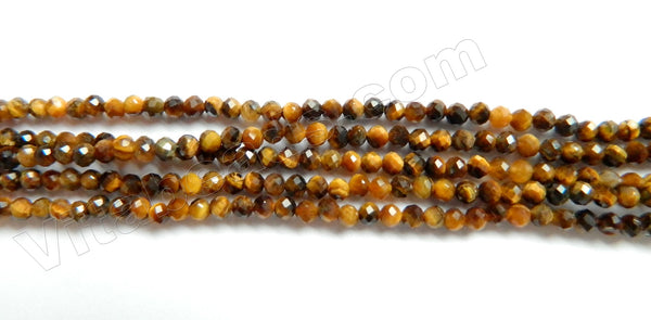 Tiger Eye AA  -  Small Faceted Rondel Beads 15"