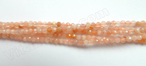 Pink Moonstone Natural A  -  Small Faceted Rondel  15"