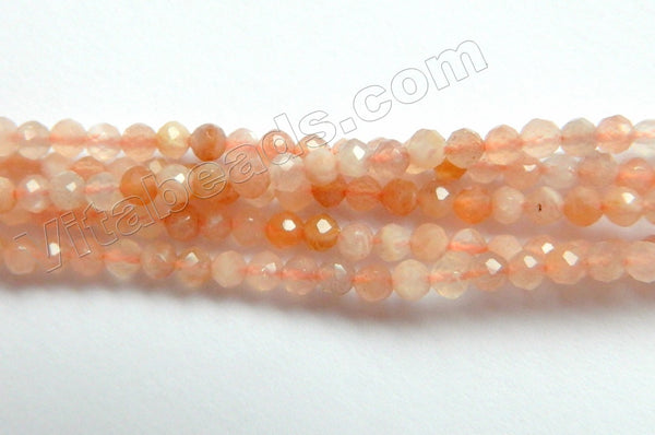 Pink Moonstone Natural A  -  Small Faceted Round  15"