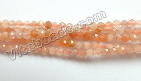 Pink Moonstone Natural A  -  Small Faceted Rondel  15"