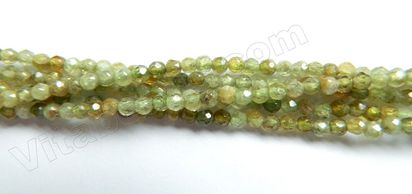 Green Garnet  -  Small Faceted Round  15"