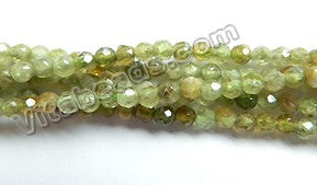 Green Garnet  -  Small Faceted Round  15"