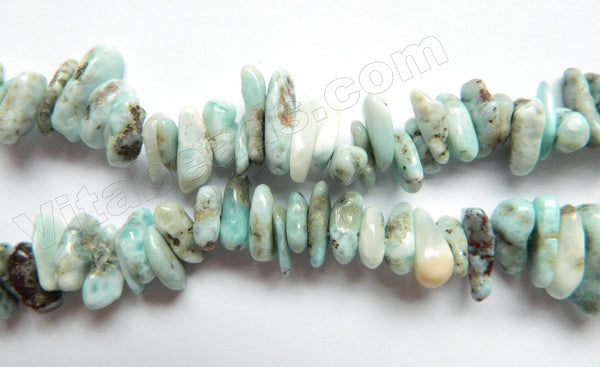 Blue Larimar Opal (Natural)  -  Long Chips 16"