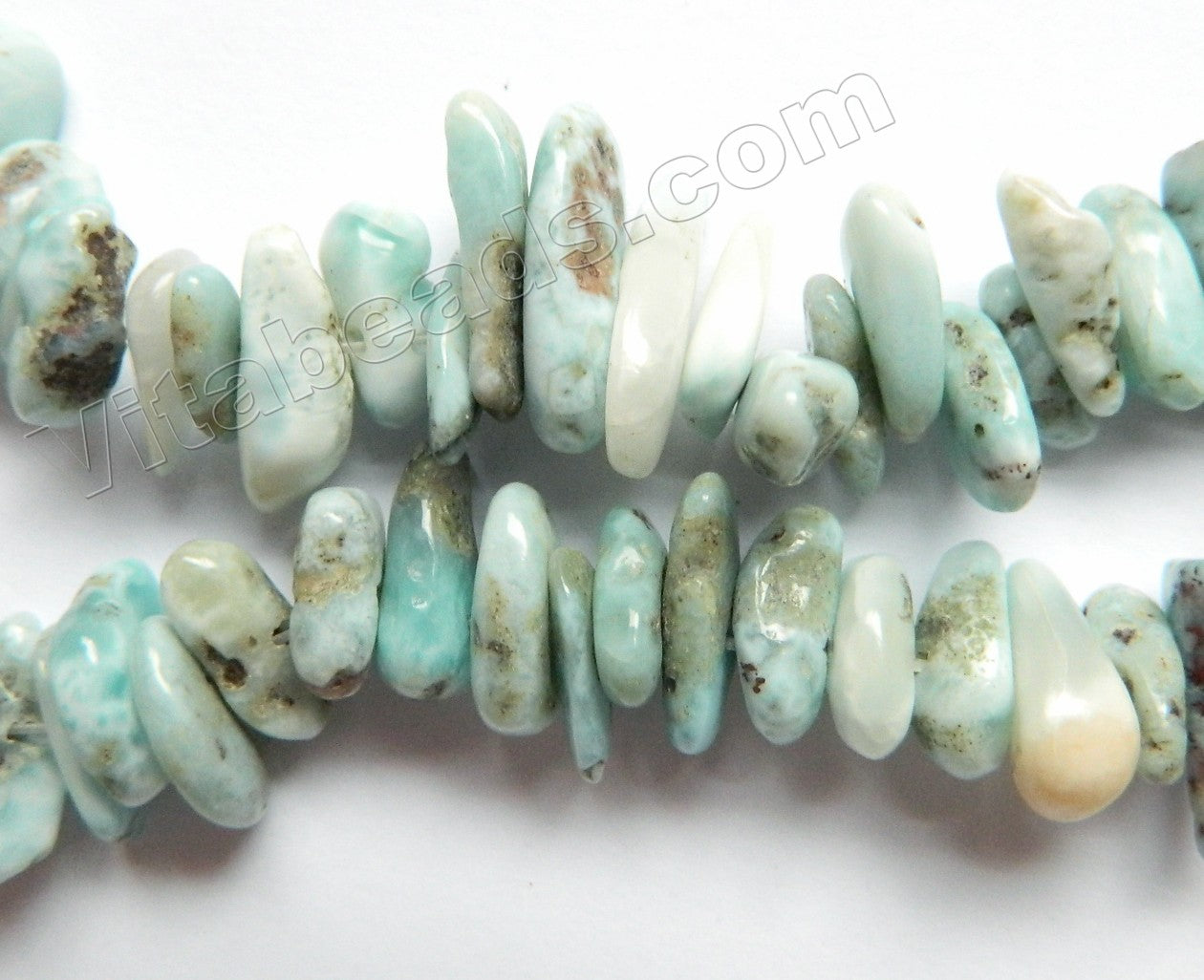 Blue Larimar Opal (Natural)  -  Long Chips 16"