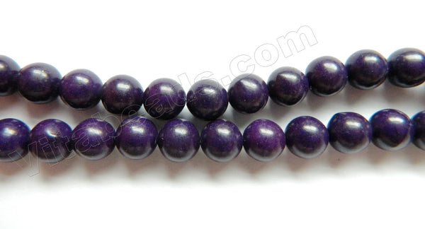 Deep Purple Turquoise - Smooth Round Beads   16"